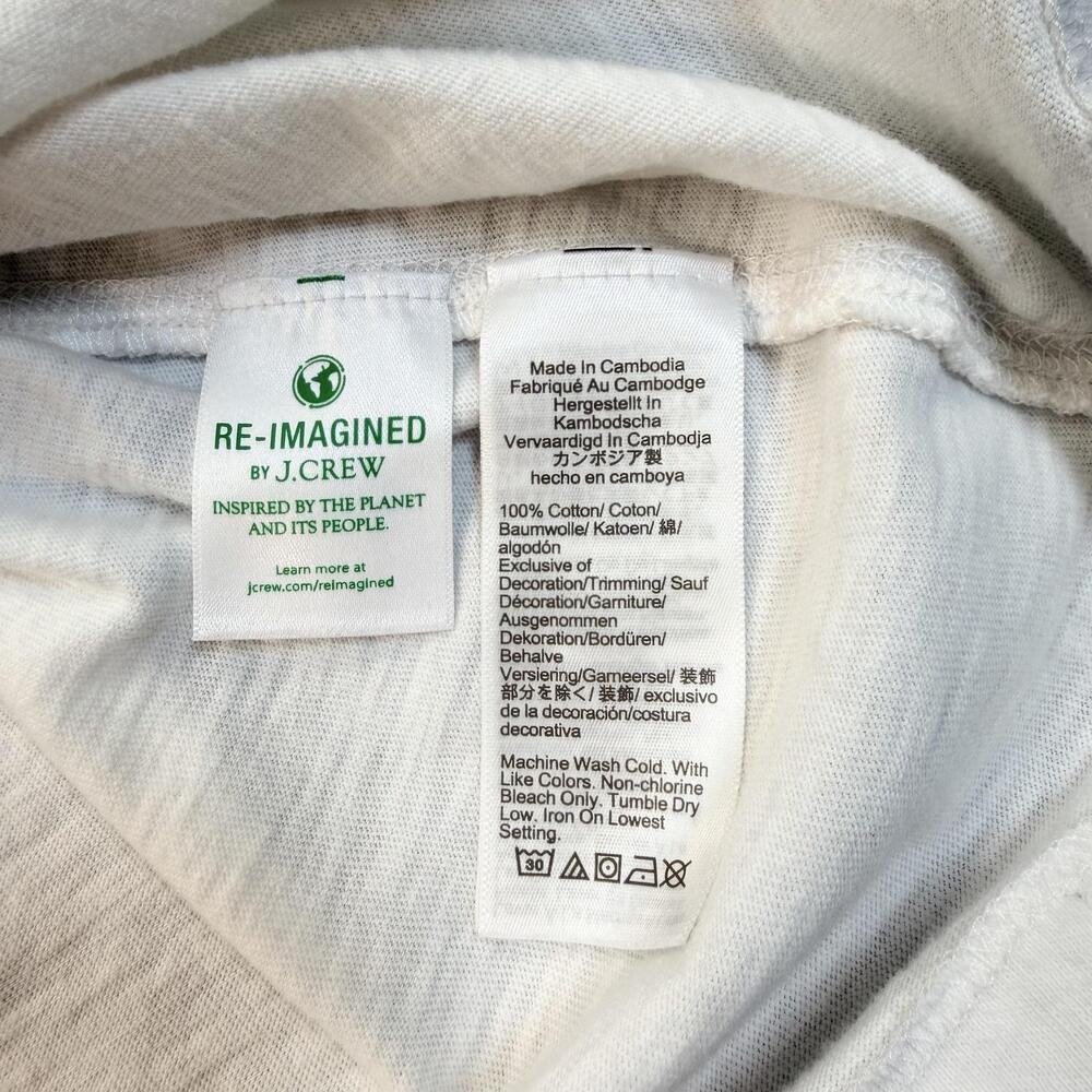 J.Crew Henley Shirt Mens XL White Cotton Long Sleeve Jersey Tee Garment-Dyed - Picture 7 of 9